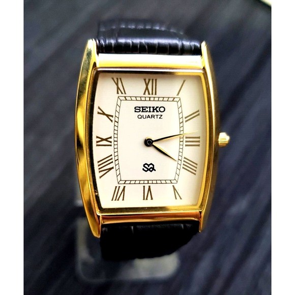 Seiko Other - Vintage Seiko‎ New Old Stock Men's Classic Tank Barrel Gold White